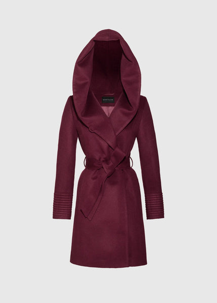 SENTALER Baby Alpaca Mid Length Hooded Wrap Coat (PRE-ORDER)