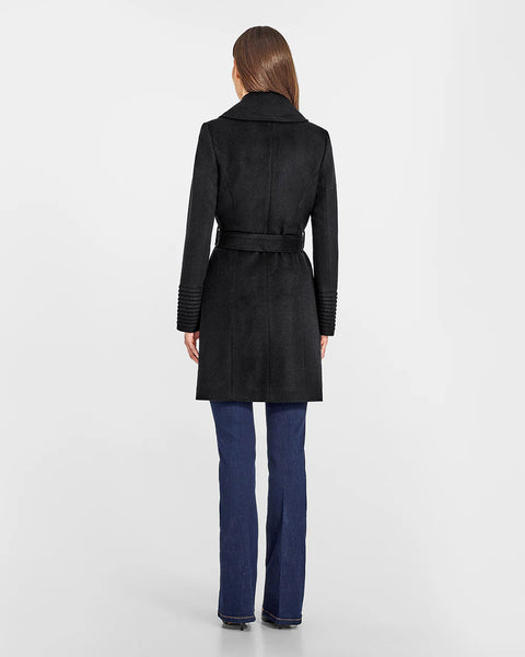 PRE-ORDER SENTALER Baby Alpaca Mid Length Large Notched Collar Wrap Coat