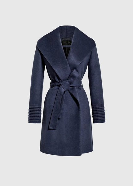 SENTALER Baby Alpaca Mid Length Shawl Collar Wrap Coat (PRE-ORDER)
