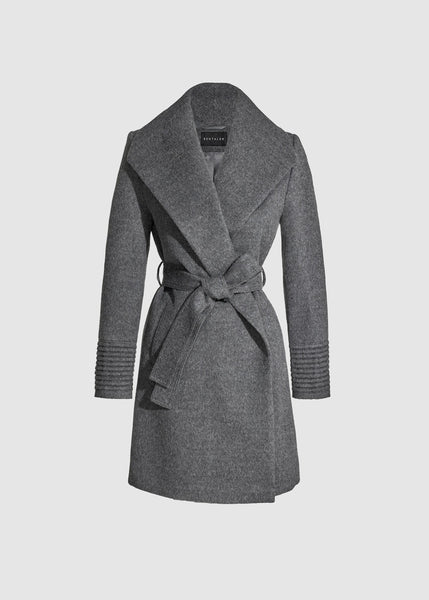 SENTALER Baby Alpaca Mid Length Shawl Collar Wrap Coat (PRE-ORDER)