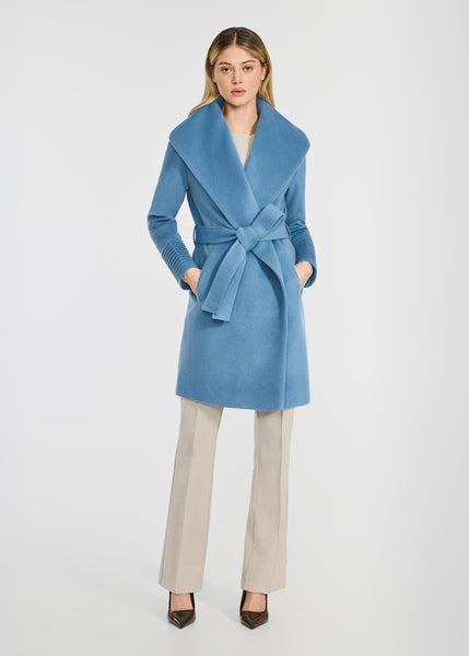 SENTALER Baby Alpaca Mid Length Shawl Collar Wrap Coat (PRE-ORDER)