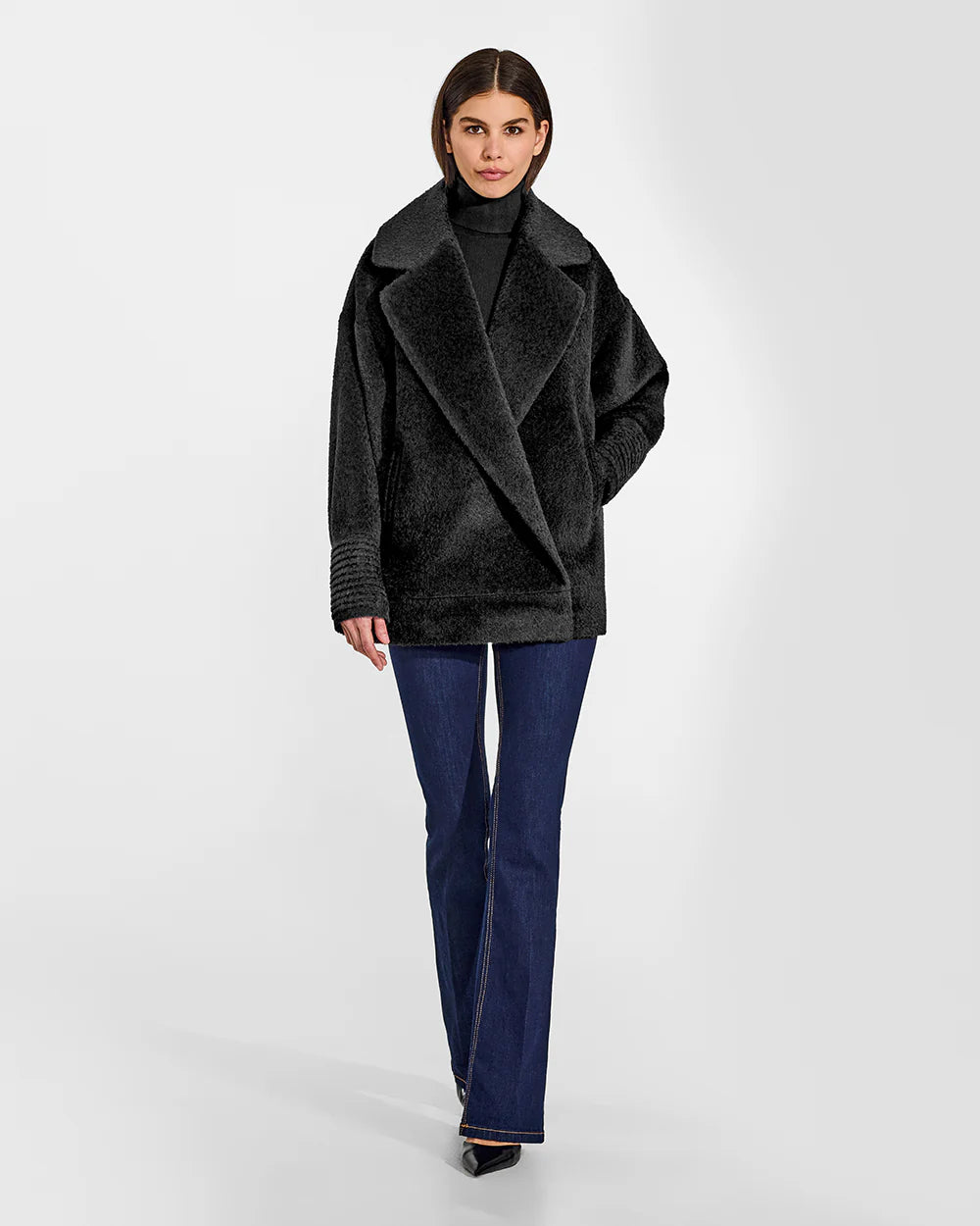 PRE-ORDER SENTALER Bouclé Alpaca Dropped Shoulder Aviator Jacket