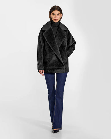 PRE-ORDER SENTALER Bouclé Alpaca Dropped Shoulder Aviator Jacket