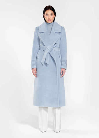 SENTALER Bouclé Alpaca Long Notched Collar Wrap Coat (PRE-ORDER)