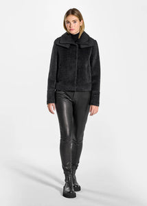 SENTALER Boucle Alpaca Moto Jacket
