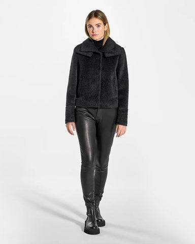 SENTALER Boucle Alpaca Moto Jacket