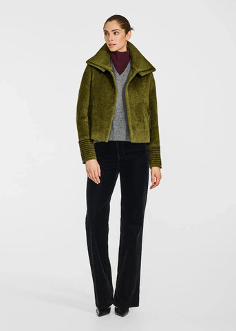 SENTALER Bouclé Alpaca Moto Jacket With Signature Double Collar (PRE-ORDER)