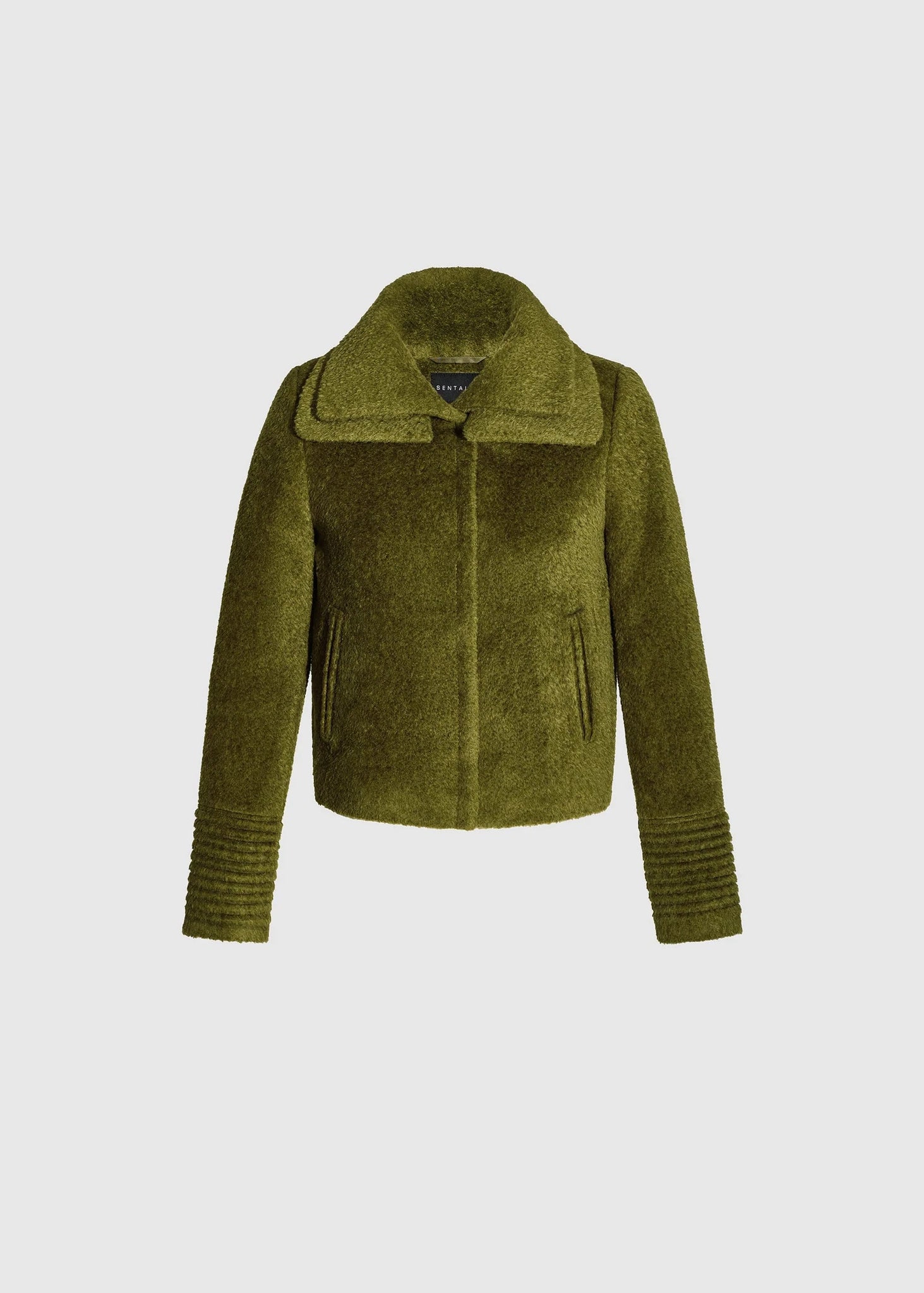 SENTALER Bouclé Alpaca Moto Jacket With Signature Double Collar (PRE-ORDER)