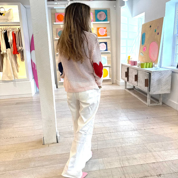 Kerri Rosenthal Open Stitch Sweater - Shell Pink