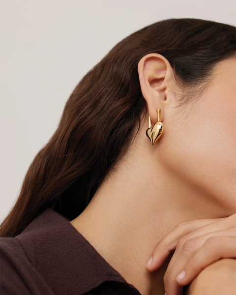 Jenny Bird Padlock Heart Earrings - Gold