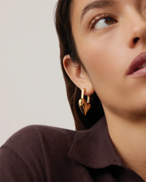 Jenny Bird Padlock Heart Earrings - Gold