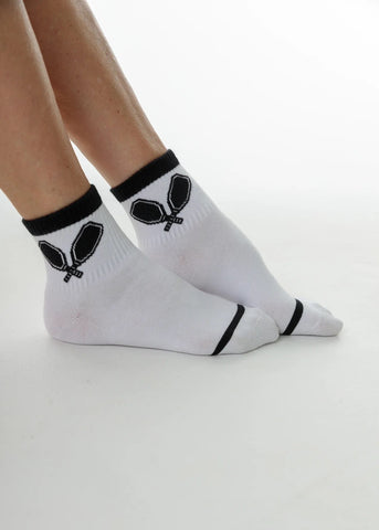 White & Black Pickleball Socks