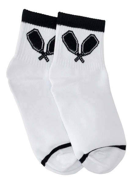 White & Black Pickleball Socks