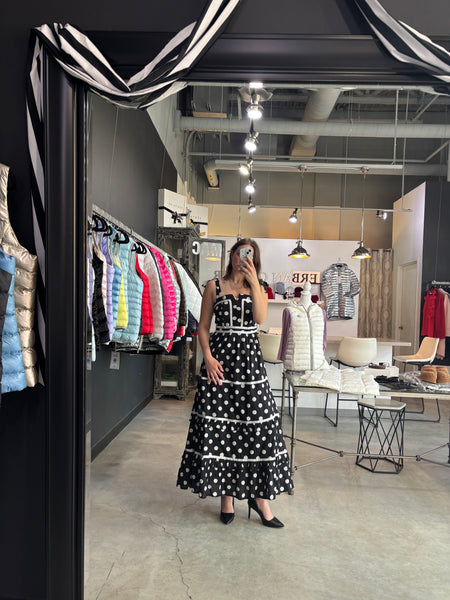 Polka dot maxi dress - Black