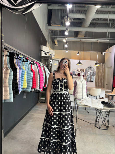 Polka dot maxi dress - Black