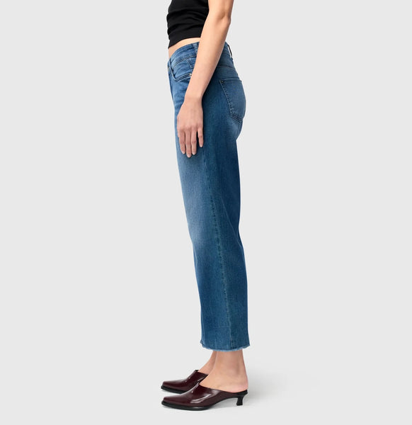 MAC Dream Wide Cropped Jeans - Storm Blue Authentic Wash