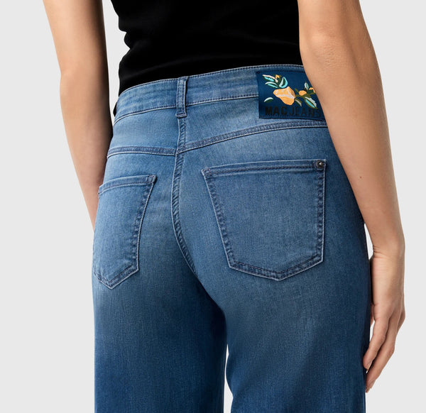 MAC Dream Wide Cropped Jeans - Storm Blue Authentic Wash