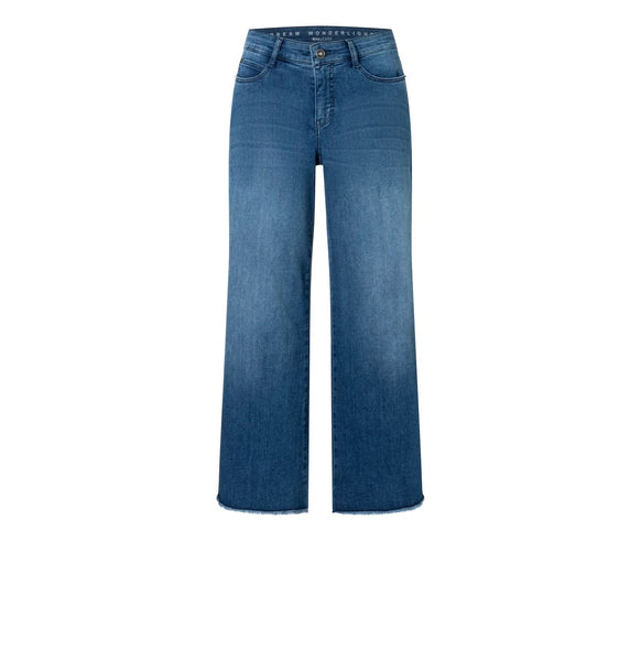 MAC Dream Wide Cropped Jeans - Storm Blue Authentic Wash