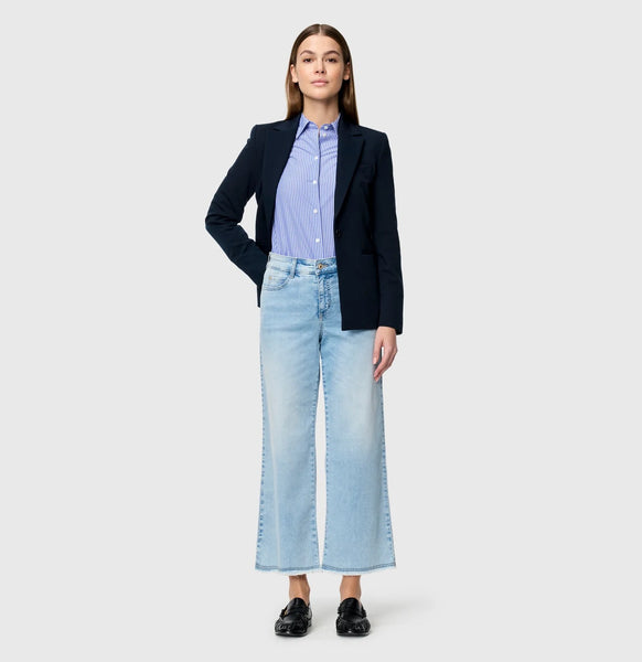 MAC Dream Wide Cropped Jeans - Light Azure Blue
