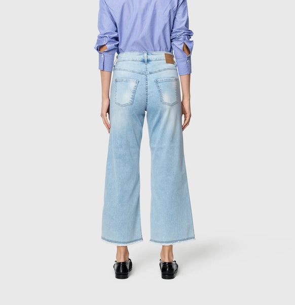 MAC Dream Wide Cropped Jeans - Light Azure Blue
