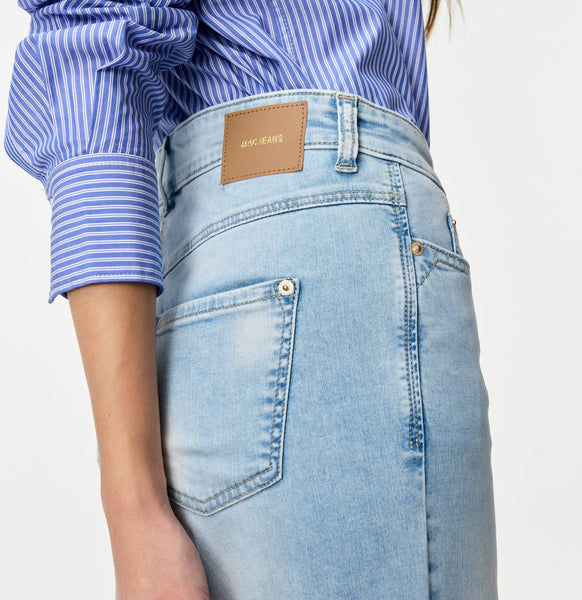 MAC Dream Wide Cropped Jeans - Light Azure Blue