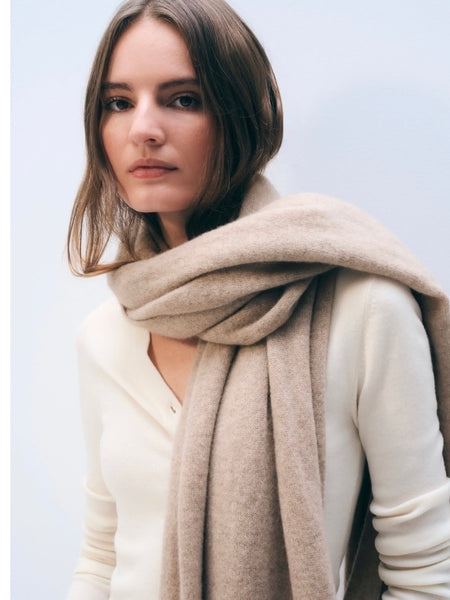 White + Warren Cashmere Travel Wrap- Taupe Heather
