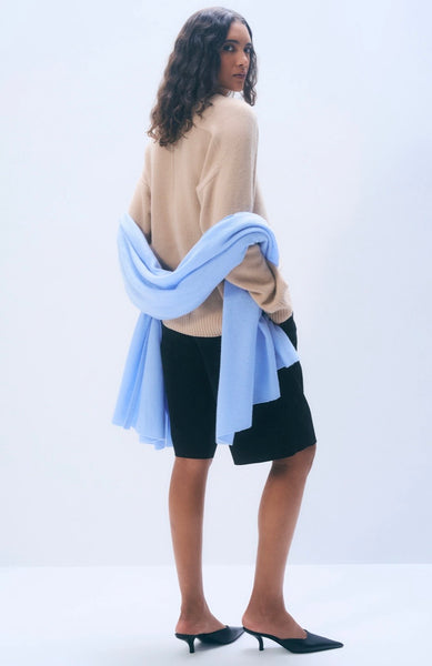 White + Warren Cashmere Travel Wrap- Blue Vapor
