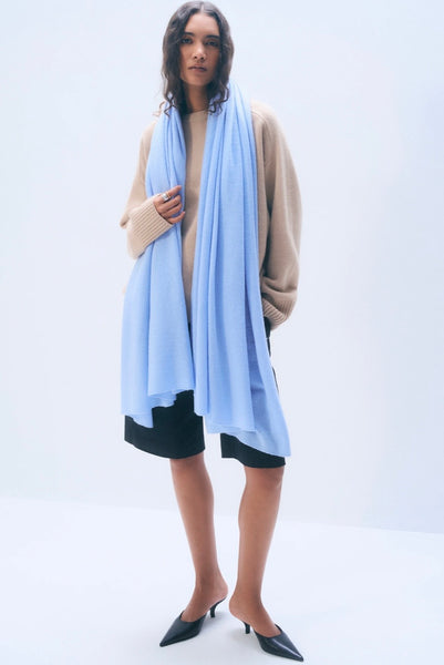 White + Warren Cashmere Travel Wrap- Blue Vapor