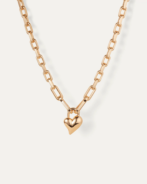 Jenny Bird Padlock Heart Pendant Necklace - Gold