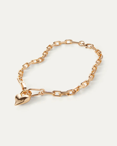 Jenny Bird Padlock Heart Pendant Necklace - Gold