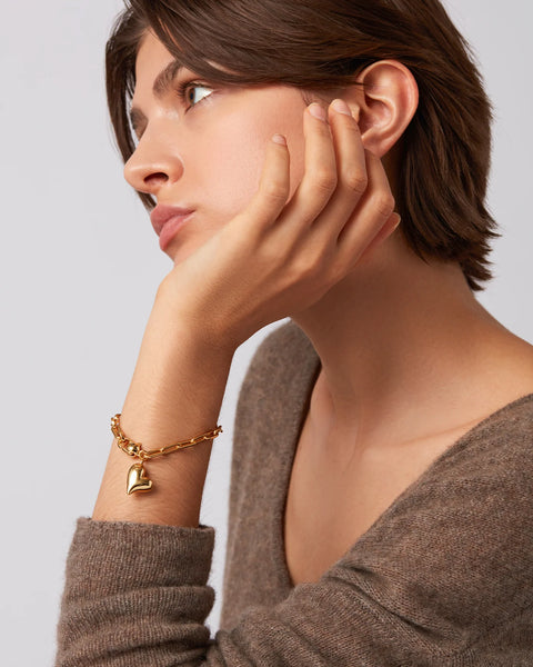 Jenny Bird Puffy Heart Bracelet - Gold
