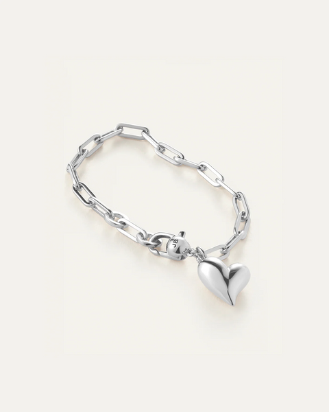 Jenny Bird Puffy Heart Bracelet - Silver