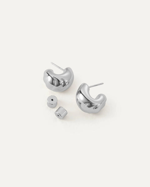 Jenny Bird Small Nell Hoops - Silver