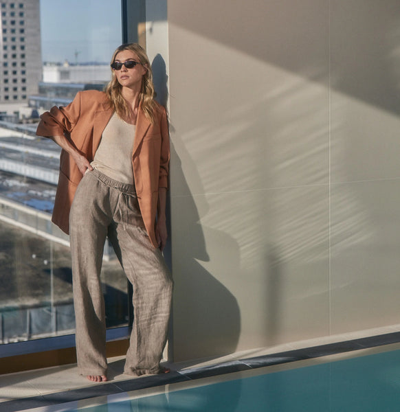 MAC Chiara Belted Linen Trouser