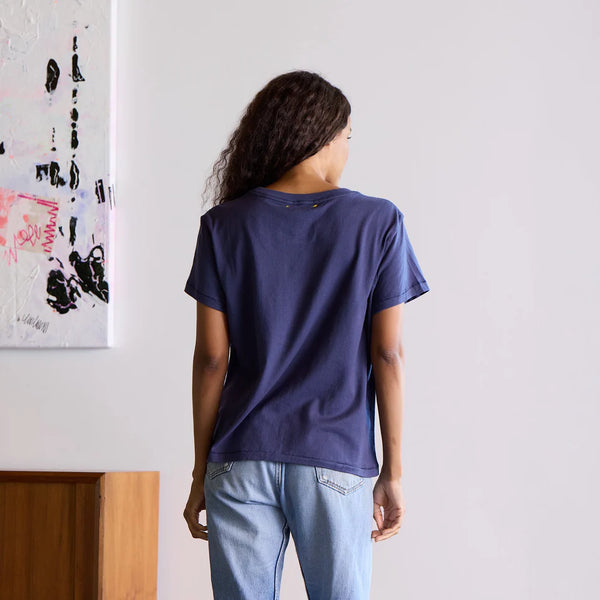 Kerri Rosenthal Suke Tee Contrast Imperfect Heart- Indigo