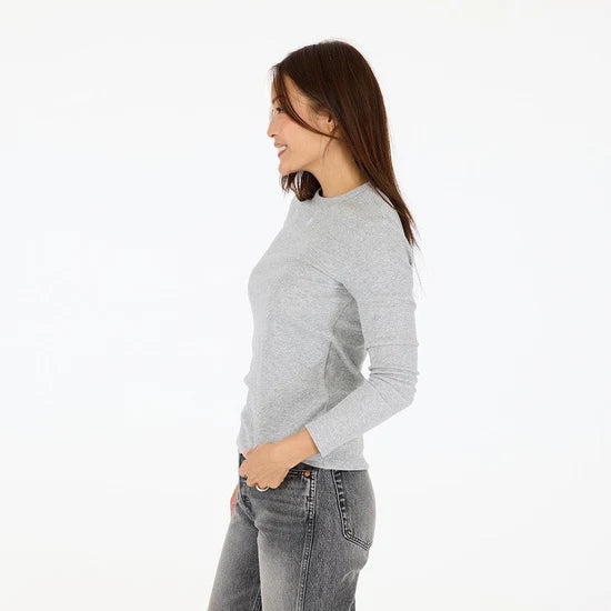 Kerri Rosenthal KR Long Sleeve Rib Tee- Heather Grey