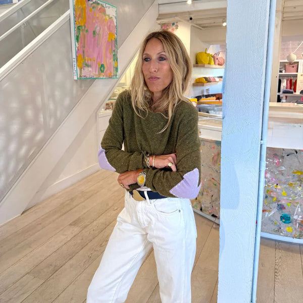 Kerri Rosenthal Patchwork Pullover - Army Green