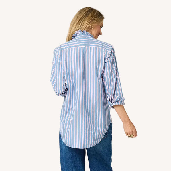 Kerri Rosenthal Mia Ruffle Stripe Shirt