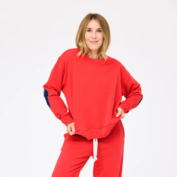 Kerri Rosenthal Ex-Boyfriend Patchwork Sweatshirt - Poppy Red