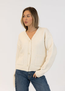 Lyla + Luxe Stella Heart Cardigan - Off-White