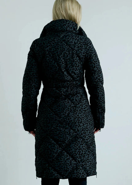 Eleven Elfs Saga Long Vegan Down Coat - Black Leopard (PRE-ORDER)