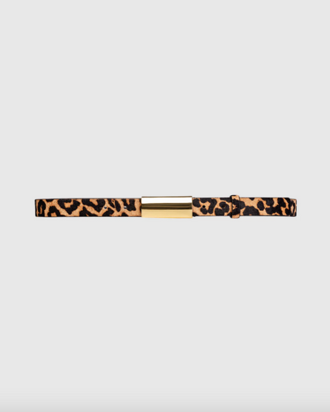 City Belt with Rectangular Buckle- Leopard
