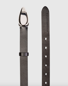 Bean Belt- Black Leather/Silver