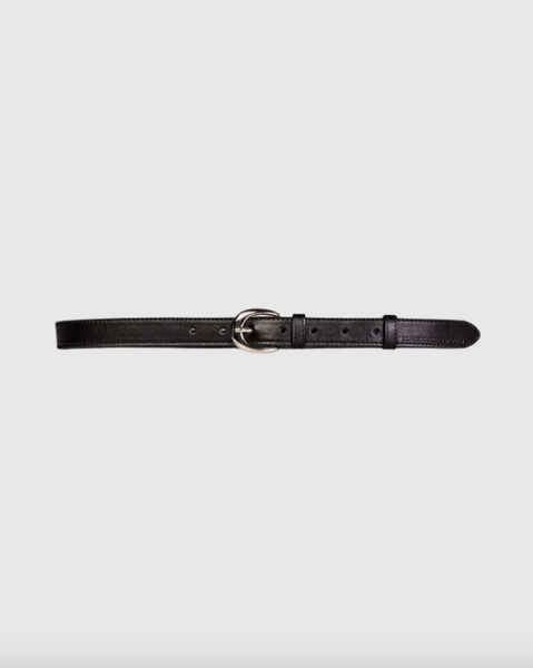 Half Moon Belt- Black Leather/Silver