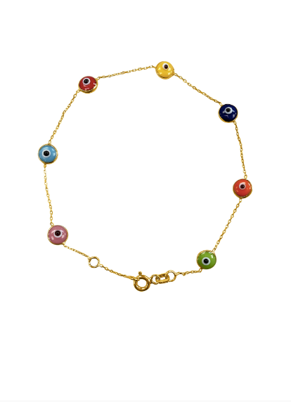 Multicoloured Evil Eye Bracelet