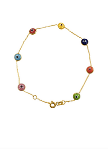 Multicoloured Evil Eye Bracelet