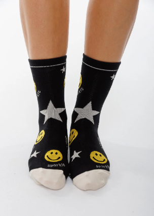 Tall Smiley Face Star Socks
