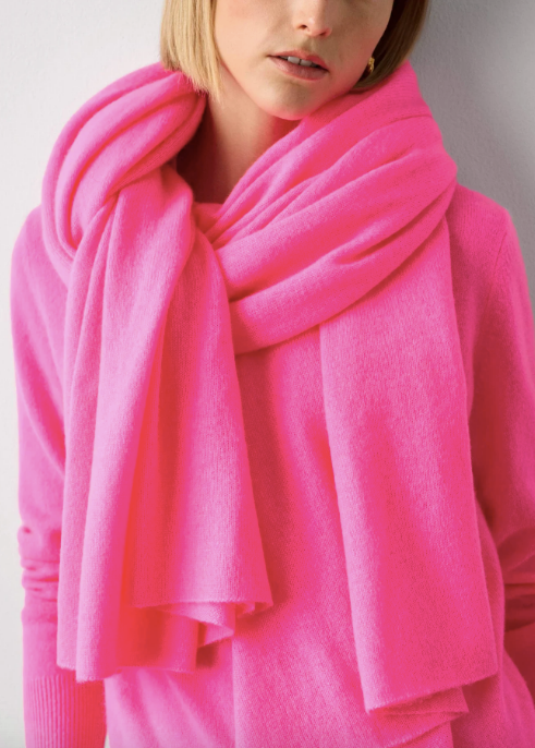 White + Warren Cashmere Travel Wrap- Pink Glow