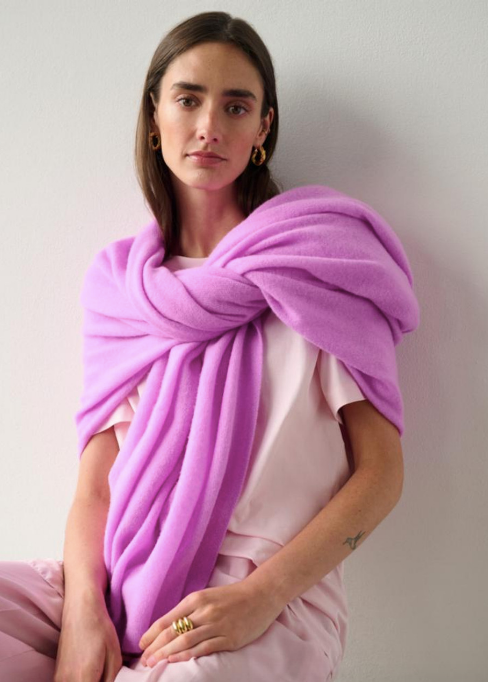 White + Warren Cashmere Travel Wrap- Neon Mauve