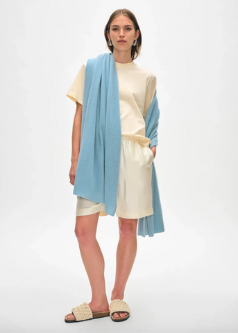 White + Warren Cashmere Travel Wrap- Slate Blue